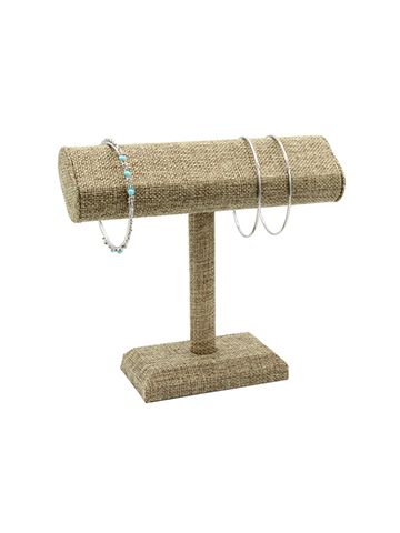 Burlap Oval T-Bar Bracelet Display, 7.5" x 6.5"H