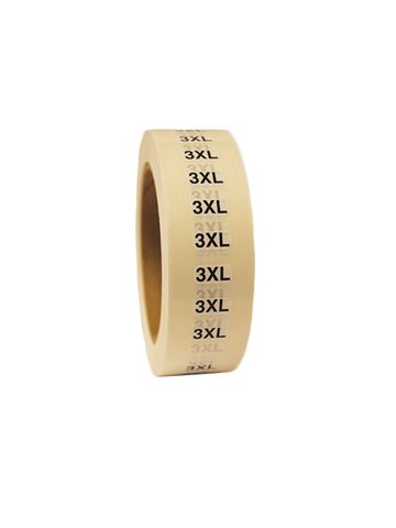 "3XL" Extra Large Clear Rectangle Size Labels