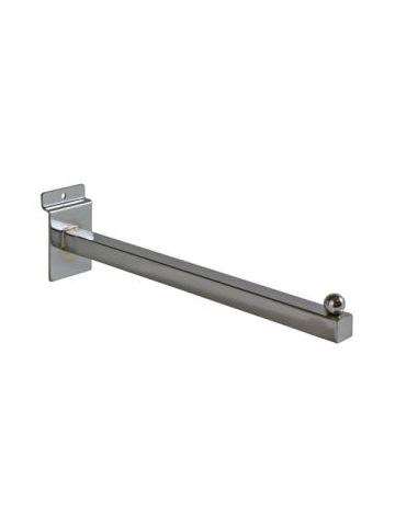 12" Chrome, Straight Faceout Bracket for Slatwall or Slatgrid 