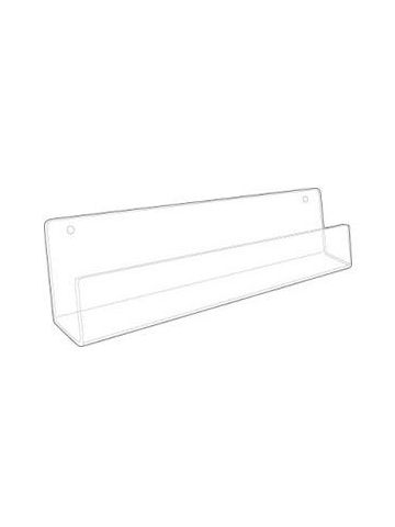 Wallmount Acrylic J Rack Shelves, 23-3/4" Open ends