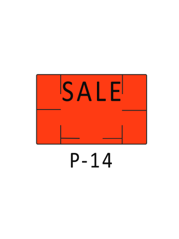 Fluorescent Red SALE, Primark P 14 Labels