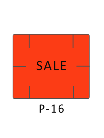 Fluorescent Red SALE, Primark P 16 Labels