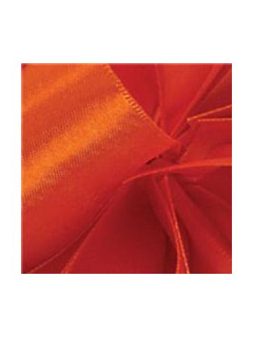 Torrid Orange, Single Faced Satin Ribbon