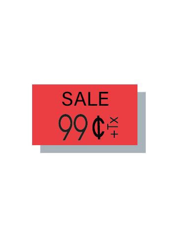 PB 1 Labels, Red with Removable Adhesive