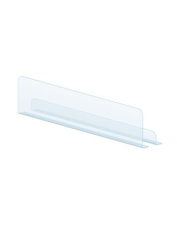 Shelf Divider, 3"H x 14"L, Clear