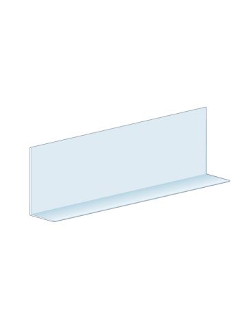 Shelf Divider L-Bracket Display Builder, 1"W x 1.25"H x 47.625"L, Clear