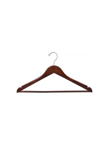 17" Walnut Wood Top Hanger with Suit Bar & Notches