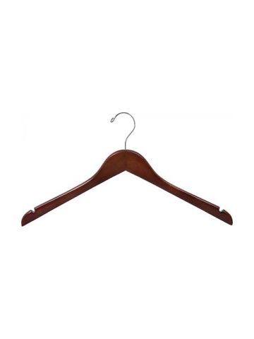 17" Walnut Wood Top Hanger with Notches