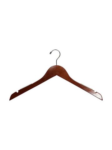 17" Walnut Wood Top Hanger with Rubber Strips