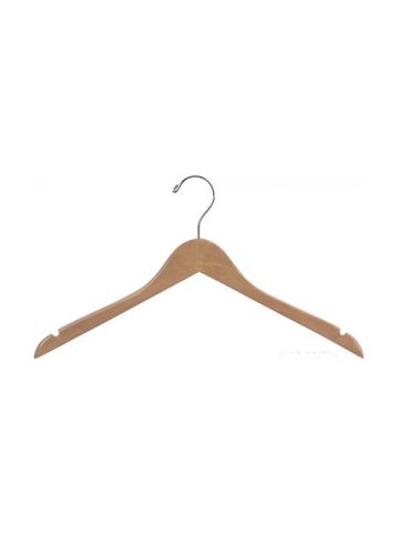 17” Rubber Coated Natural Top Hangers with Notches