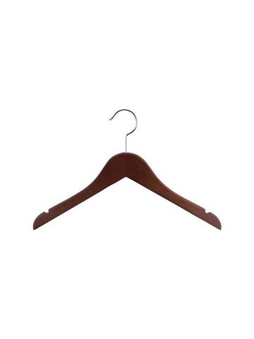 14" Walnut Wood Top Hanger with Notches