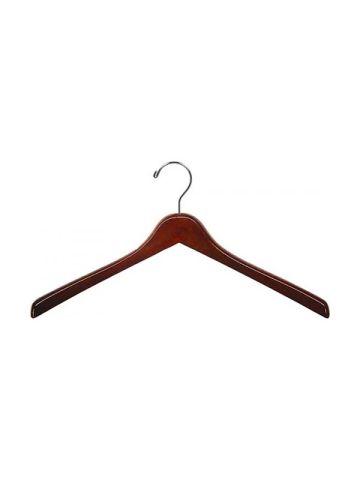 17" Walnut/Chrome Curved Jacket Hanger