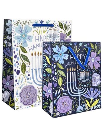 Floral Menorah, Gift Totes