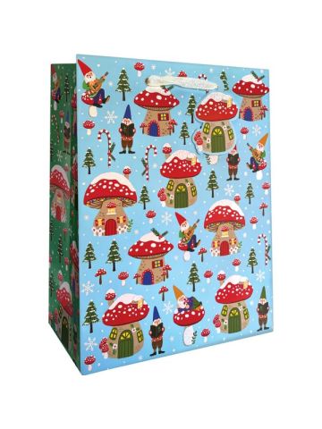 Holiday Gnomes, Gift Totes, 10" x 12-1/2" x 5"