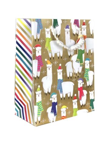 Christmas Llama, Gift Totes, 8" x 10" x 4"
