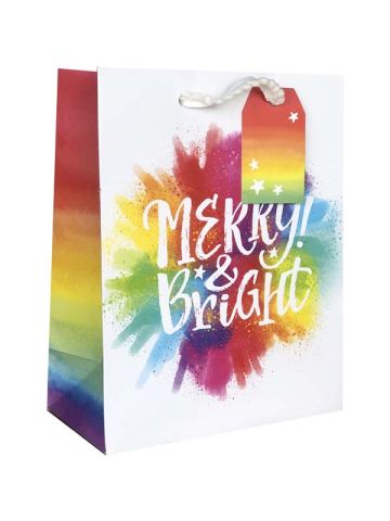 Merry & Bright, Gift Totes, 8" x 10" x 4"