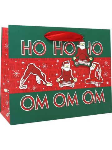 Yoga Santa, Gift Totes, 10" x 8" x 4"