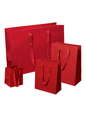 Bright Red, Twill Handle Bags