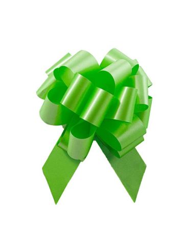 Italian Pom Style Pull Bows, Citrus Green, 4-3/4"diameter, 1-3/16"ribbon