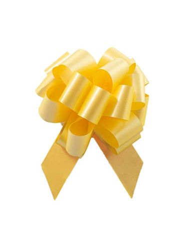 Italian Pom Style Pull Bows, Gold, 4-3/4"diameter, 1-3/16"ribbon