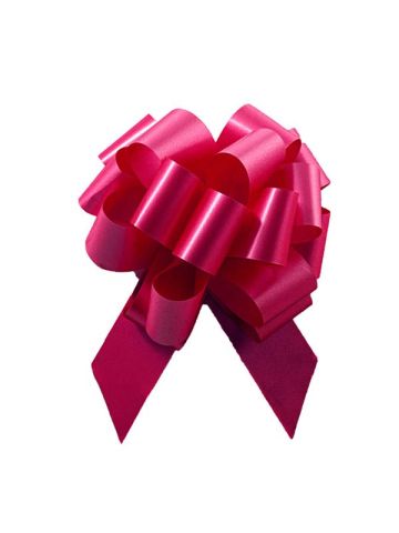 Italian Pom Style Pull Bows, Magenta, 4-3/4"diameter, 1-3/16"ribbon