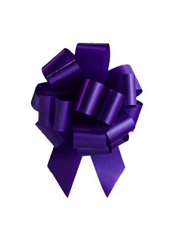 Italian Pom Style Pull Bows, Purple, 4-3/4"diameter, 1-3/16"ribbon