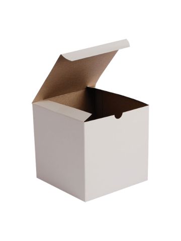 White Folding Gift Boxes, 6" x 6" x 6"