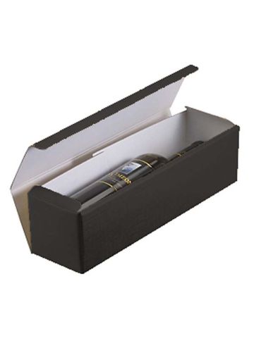 Italian Wine Packaging, 1 Bottle Box, "Nero" Matte Black Linen