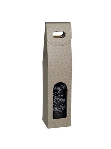 Italian Wine Packaging, 1 Bottle Carrier, "Grigio" Gray Groove
