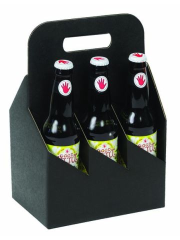 6 Bottle Open Style Bottle Carriers, Black