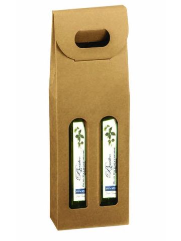 Natural Kraft Olive Oil/Vinegar Bottle Carrier, 4-1/4" x 2-1/8" x 12"