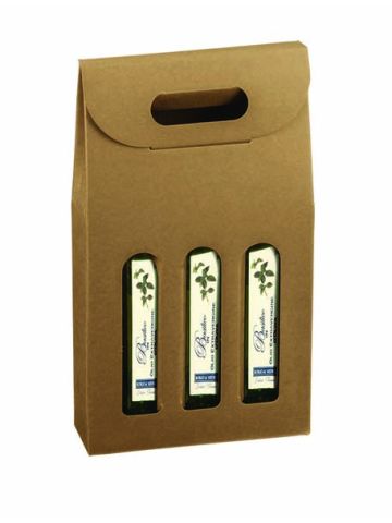 Natural Kraft Olive Oil/Vinegar Bottle Carrier, 6-5/8" x 2-1/8" x 12"