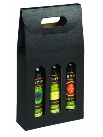 Seta Nero Olive Oil/Vinegar Bottle Carrier, 6-5/8" x 2-1/8" x 12"