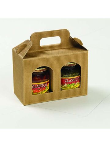 Portavasetti Jar Carriers with Windows, Avana, 6-5/8" x 3-1/8" x 4-11/16"