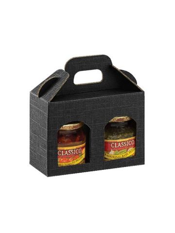 Portavasetti Jar Carriers with Windows, Nero, 6-5/8" x 3-1/8" x 4-11/16"