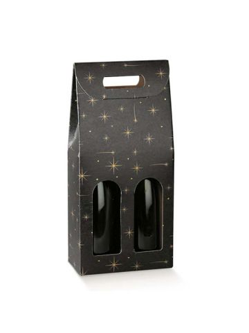 Italian Wine Packaging, 2 Bottle Carrier, "Constellation" Smooth Finish