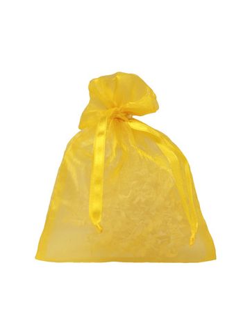 Flat Organza Bags, Yellow, 5" x 6"
