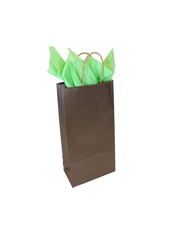 Chocolate, Double Bottle Wine Shopping Bags, 6-1/4" x 3-1/2" x 13"