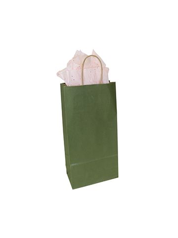 Olive, Double Bottle Wine Shopping Bags, 6-1/4" x 3-1/2" x 13"
