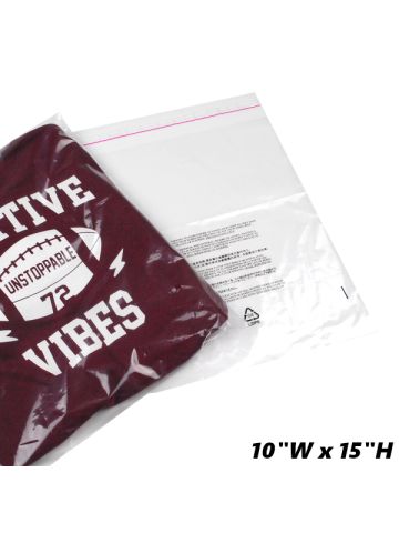 Resealable Clear Poly Bags with Suffocation Warning, 10" x 15"