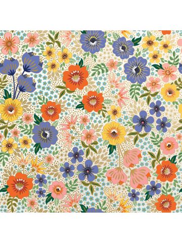 Golden Floral, 30" x 833', Floral Gift Wrap
