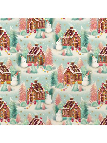 Gingerbread Dreams, 30" x 417', Candy Gift Wrap