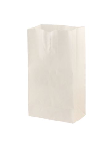 Fast Food Bag, White Kraft, 5"L x 3-1/8"W x 9-5/8"H