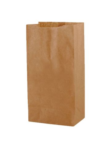 Fast Food Bag, Natural Kraft, 5"L x 3-1/8"W x 9-5/8"H