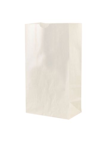 Fast Food Bag, White Kraft, 6"L x 3-5/8"W x 11-1/16"H