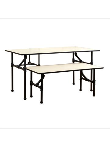 4' Matte Black, Small Nesting Merchandising Table with Top