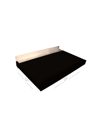 Black, Slatwall Melamine Floating Shelves, 12" x 24" x -3/4"