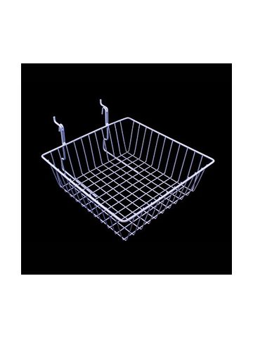 White Multi Wire Baskets, 12" x 12" x 4"