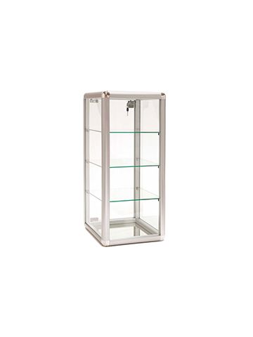 Display Case, Aluminum / Glass Countertop, 14" x 12" x 27"