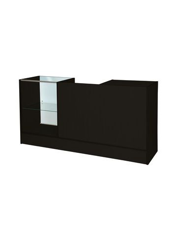 Combination Cash Register Counter, Black, 72" x 18" x 38"